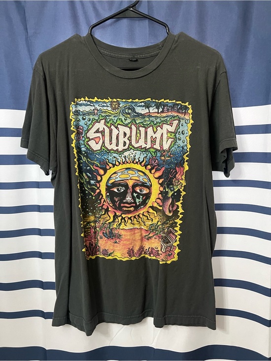 Tops - Sublime Graphic Band Tee - Black with Multicolor Sun Design